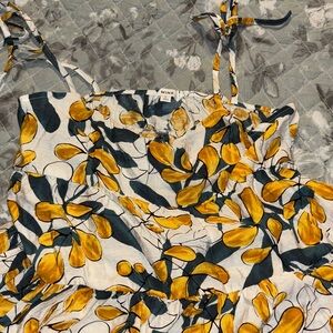 Floral Yellow and Green Blouse